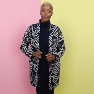 Navy Geometric Coat | size M